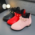 thumbnail image 5 of Otqutp Baby Cute Footwear Little/big Kids Shoes Fashion Boots Shoes Plush Low Tube 3D Flowers Print Leather Boots for 4 to 12 Years, 5 of 9