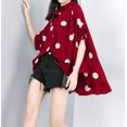 thumbnail image 3 of Women's Batwing Sleeve Polka Dot Printed Button Down Blouse Oversized Shirt Top for Summer GY1903 Red, 3 of 3
