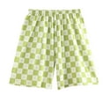 thumbnail image 2 of NAISIBABY Kids Boys Girls Shorts, Cotton Plaid Graphic Elastic Waist Casual Sports Shorts Green 11-12T, 2 of 3