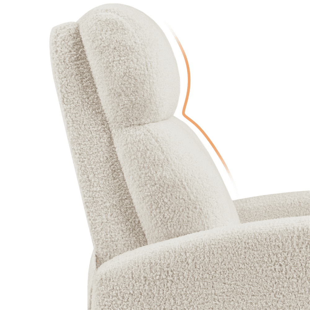Yaheetech Upholstered Boucle Recliner Adjustable Reclining Chair w/ Pocket Spring, Ivory