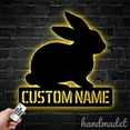thumbnail image 4 of Handmadetneonsign Personalized Rabbit Metal Wall Art LED Light, Custom Bunny Metal Sign Room Decor, 4 of 5