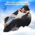 thumbnail image 4 of Hobestluk 3 in 1 Bean Bag Chair Giant Bean Bag Chairs for Adults with Chevron Plush Fur Cover Convertible Bean Bag Floor Cushion with Machine Washable Cover for Living Room (Chevron Plush Black), 4 of 7