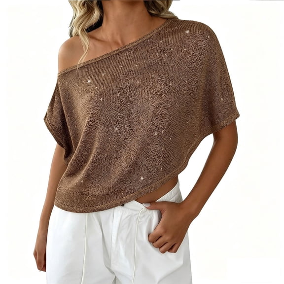 QASIEATN Women's Asymmetrical Poncho Tops Off The Shoulder Lightweight Shawl Sweater Fall Fashion Outfits for Women