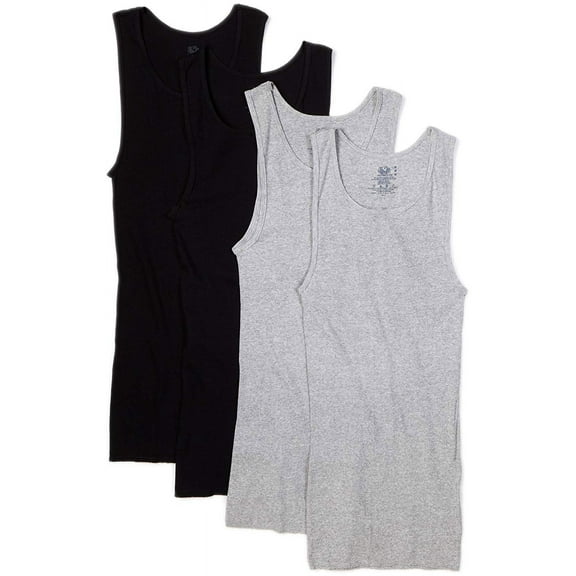 Fruit of the Loom Mens 4pk Black/Gray A-Shirts