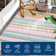 thumbnail image 5 of Hasoo 10' x 20' Orange/Green Outdoor Rug for Patio Decor Waterproof Plastic Straw Modern Geometric Carpet PP Tube Woven Portable Camping Mat for Picnic Balcony, 5 of 6