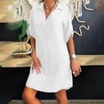 thumbnail image 2 of adviicd Robes pour Femmes 2024 Robe Décontractée Ample Unie Maxi Robe d'Été Sans Manches Smockée de Plage Blanche,TG, 2 of 4