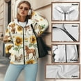 thumbnail image 6 of COEQINE Women's Full Zip Up Hoodie Oversized Sweatshirts Horse Cow Chicken Print Fashion Jacket Long Sleeve Sunflower Pattern Casual Wear Fall Winter Outfits Tops with Pockets, M, 6 of 7