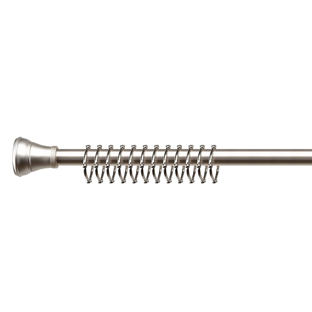 Utopia Alley Shower Hooks - Shower Curtain Rings for Bathroom - Rust Proof Shower Curtain Hooks for Shower Curtain or Liner - Set of 12, Brushed Nickel