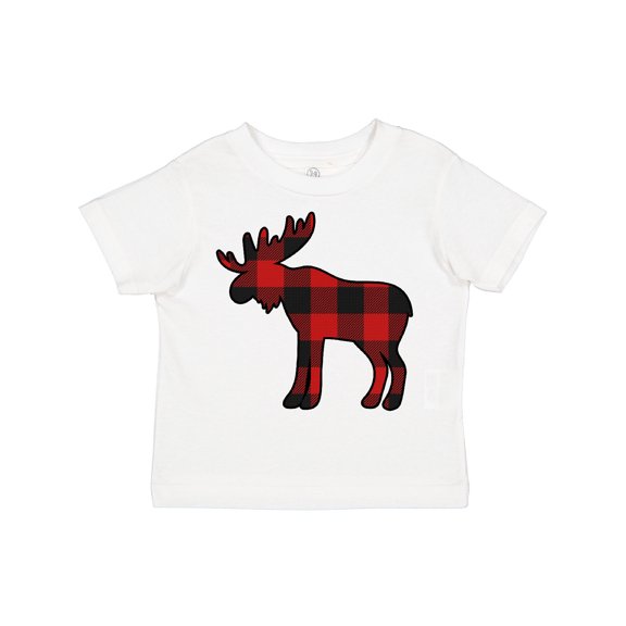 Inktastic Moose Silhouette Plaid Boys or Girls Toddler T-Shirt
