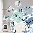 thumbnail image 5 of Wall Clock Teal Blue Crab Clocks PVC Silent Non-Ticking Battery Operated Coastal Starfish Shell Ocean Coral Round Clock for Home Living Room Kitchen Bedroom Office School Wall Decor 10 Inch, 5 of 9
