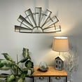 thumbnail image 4 of Zeckos Galvanized Metal Half-Windmill Wall Sculptures 34 inch Set of 2, 4 of 9