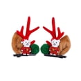 thumbnail image 2 of Eoperou 1 Pair Christmas Hair Clips Cartoon Decor Plush Ears Deer Antler Cute Anti-slip Hair Accessories Headwear Xmas Adults Kids Duck Billed Hair Clips for Party, 2 of 8