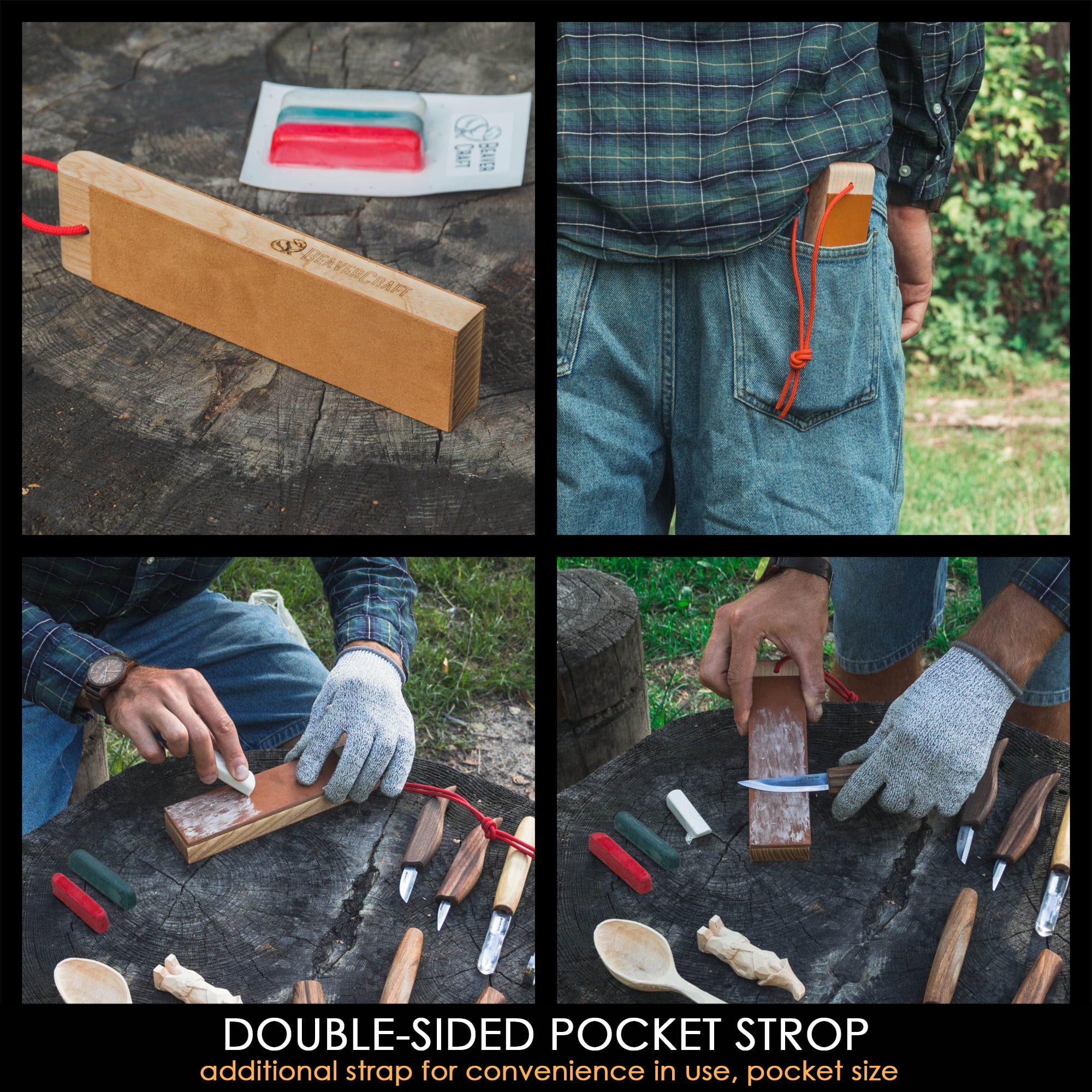 BeaverCraft, Deluxe Wood Carving Kit S50X - Wood Carving Tools Wood Carving Set - Spoon Wood Carving Knives Tools Set - Whittling Kit Knife