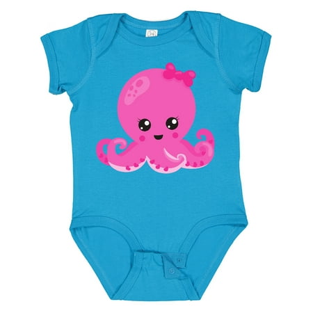 

Inktastic Cute Octopus Little Octopus Baby Octopus Hearts Gift Baby Girl Bodysuit