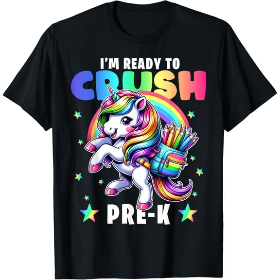 Crush Pre-K Back to School Unicorn First Day Preschool Kids Boys Girls T-shirt
