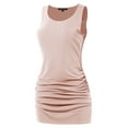 thumbnail image 2 of A2Y Women's Fitted Premium Fabric Side Ruched Sleeveless Top Dusty Blush 3X, 2 of 5