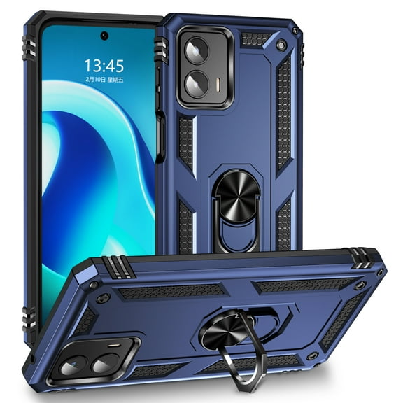 Dteck Case for Motorola Moto G 5G 2023,Shockproof Ring Stand Case Military Grade Silicone PC Dual Layer Protection Armor Back Cover for Moto G 5G 2023,Blue