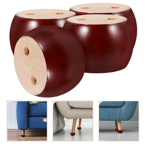 USHOBE Furniture Legs Wood 4Pcs 3.1x3.1in