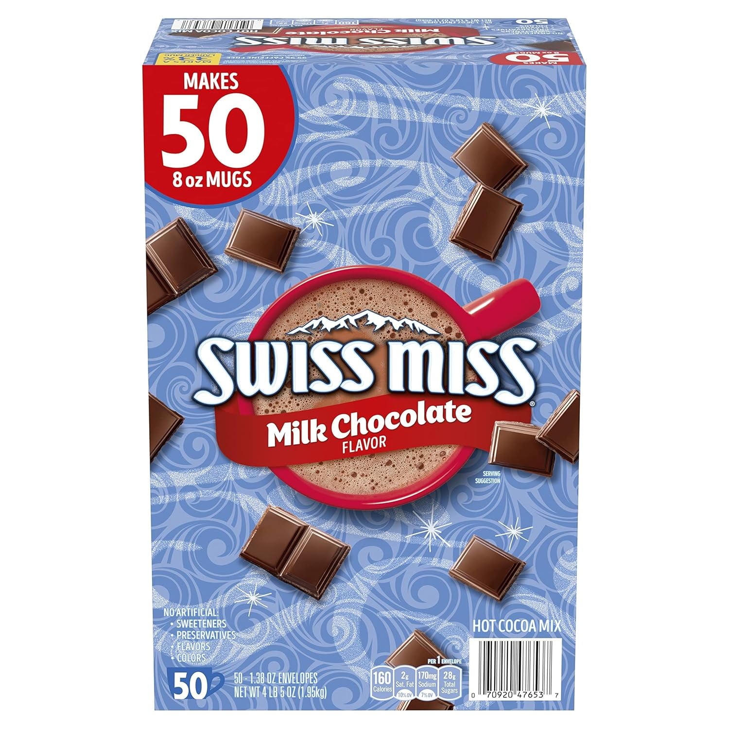 cocoa！ Swiss Miss No Sugar Added Hot Cocoa Mix, 60 Envelopes, 8oz Mug