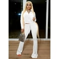 thumbnail image 2 of Women Casual 2 Piece Outfit Tracksuits High Waist Flared Pant Workout Sets with Pockets, 2 of 6