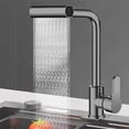 thumbnail image 2 of fastboy Waterfall Kitchen Faucet, Retractable, Rotating Shower Function, Easy To And Suitable Kitchens, And Living Rooms. black Without inlet pipe, 2 of 6