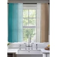 thumbnail image 2 of Aqua Brown Ombre Sheer Curtains 72 Inch Length 2 Panels Set, Vintage Country Wooden Voile Window Treatment Rod Pocket Curtains Sheers Drapes for Bedroom/Living Room/Kitchen 52"x72"x2, 2 of 7