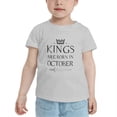 thumbnail image 2 of Kings Are Born In October Funny Toddler T-Shirts for Boys Girls (Gray, Youth M), 2 of 5
