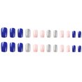 thumbnail image 2 of FCOGIN Medium Square, 24 Pieces, Blue, Pink, Silver, Snowflake, Acrylic False Nail, Press on Nail, 2 of 5