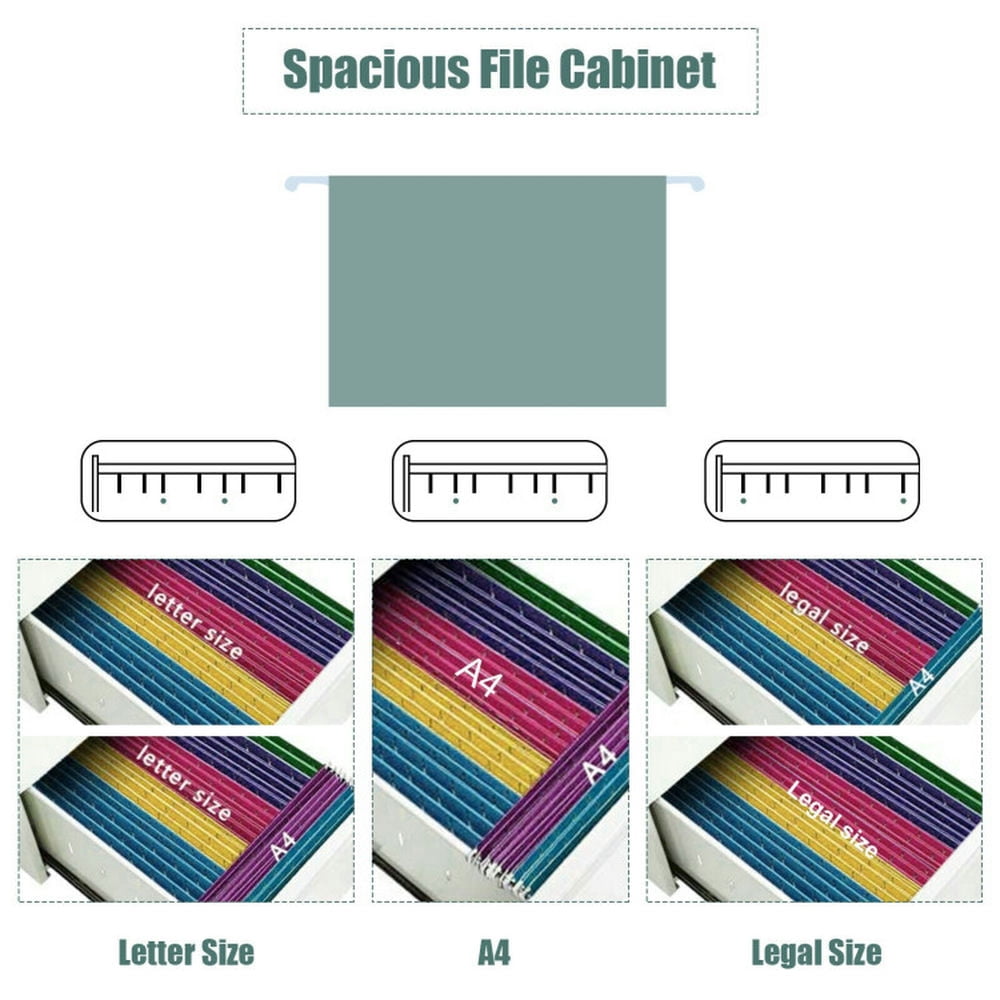 Demi Bonn 3-Drawer Mobile File Cabinet with Lock, Stee Filing Cabinet for Home Office, Black