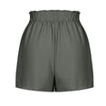 thumbnail image 5 of Linen Shorts for Women Summer Casual Elastic Waist Wide Leg Loose Fit Lightweight Beach Shorts with Pockets, 5 of 6