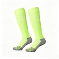 thumbnail image 2 of Wlynlyn Kids Soccer Socks Knee High Breathable Sports Cushioned Sole Youth Boys Girls Unisex over the Calf Socks Circulation Support Socks for Travel(10-16 Years,Green), 2 of 5