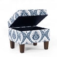 thumbnail image 3 of Otomana Storage HomePop Home Decor con estampado de medallones Ikat azules, 3 of 7