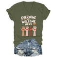 thumbnail image 4 of Shirts for Women Everyone Is Welcome Here V Neck Shirt Everyone Is Welcome Here Shirt Everyone Is Welcome Here T Shirt Funny Woman Tshirt, 4 of 5