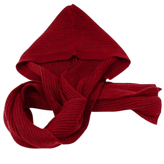 Binhe Winter Womens Thick Warm Knit Hooded Scarf Pullover Headscarf Hoodie Hat Women Woolen Hooded Hat Scarf Wrap Shawl Crochet Knit Neckwarmer