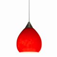 thumbnail image 1 of Benjara BM223565 Integrated LED Glass Pendant Lighting with Dimmer Feature, Red & Silver, 1 of 1