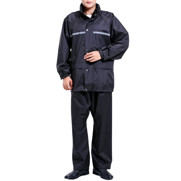 ROAONOCOMO Rain Suits for Men Waterproof Rain Gear for Work Fishing Rain Coats Rain Jacket Pants for Golf, Men's, Size: 4XL, Beige