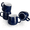Blue, variant on Set of 4 White Ceramic Coffee Mugs, 12oz Chip-Resistant Cups with Ergonomic Handle, Dishwasher & Microwave Safe, Ideal for Hot Beverages, Kitchen & Holiday Gifts