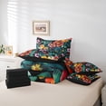 thumbnail image 6 of Manfei Kawaii Daisy Blossom 7-Piece Twin Bedding Sets,Countryside Floral Bedding Comforter Set,Green Orange Sheet Sets For Girls Teens,Microfiber Bedroom Decor Reversible, 6 of 8