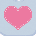 thumbnail image 4 of Inktastic Pink Heart (Stitch Border) Girls Baby Bib, 4 of 4
