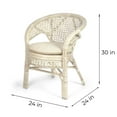 thumbnail image 7 of Pelangi Lounge Chair Natural Rattan Wicker Handmade Design w/ Cream Cushion, White Color, 7 of 7