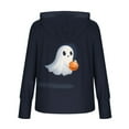 thumbnail image 3 of Women's Halloween Printed Hooded Sweatshirt Long Sleeved Ghost Pumpkin Witch Print Tees Halloween Party Sweatshirt, 3 of 4