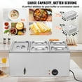 thumbnail image 2 of KFFKFF 24QT Commercial Food Warmer, 5-Pan Electric Steam Table, 1200W Professional Countertop Stainless Steel Buffet Bain Marie with 86-185°F Temp Control, 2 of 9
