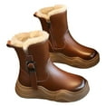 thumbnail image 3 of BOBOGOJP Cozy Kids Snow Boots, Warm & Water-Resistant Winter Boots with Faux Furry for All-Day Play, Non-Slip Mid Calf Boots Khaki for Size 13, 3 of 7