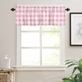 thumbnail image 2 of Pink White Plaid, Kitchen Valances for Windows 42x18 Inch Kitchen Curtains Valances Rod Pocket Contemporary Simple Buffalo Plaid Check Bathroom Window Valances for Window Treatment Decor, 2 of 6