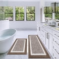 thumbnail image 6 of Findosom 2pcs Bathroom Rug Set with U-Shaped Toilet Mat Non-Slip Plush Shaggy Bath Mats Absorbent Microfiber Bath Rugs Washable Shower Rugs for Bathroom Floor, Tub, Shower 18"x26"+18"x48" Coffee, 6 of 6