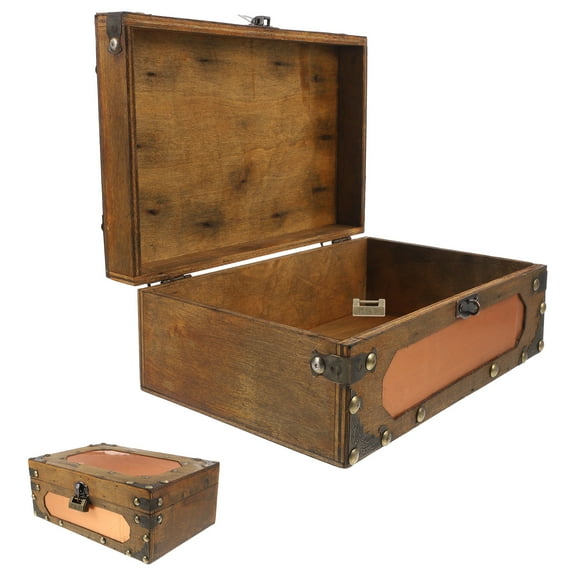 HOMEMAXS Vintage Keepsake Storage Box for Home Decor Multifunctional with Lock Exquisite Design and Quality 7.8 Inches