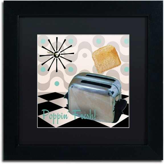 Trademark Fine Art "Fifties Kitchen I" Canvas Art by Color Bakery Black Matte, Black Frame