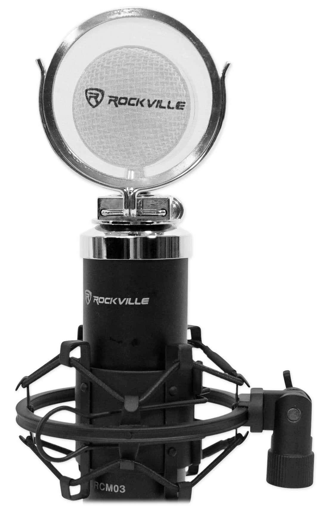 Rockville RCM03 Pro Studio Recording Condenser Microphone Mic+Shock Mount+Stand