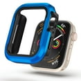 thumbnail image 2 of Matte Metal Case Compatible with Apple Watch Ultra 49mm Case Cover,[Matte Aluminum Bezel] + [Soft TPU Bumper] Max Anti-Scratch & Military-Grade Protective Bumper for iWatch 49mm Accessories,Blue, 2 of 9
