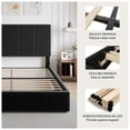 thumbnail image 6 of Amolife Full Dutch Velvet Upholstered Platform Bed Frame with a Vertical-Channel-Tufted, Adjustable Headboard, Black, 6 of 8